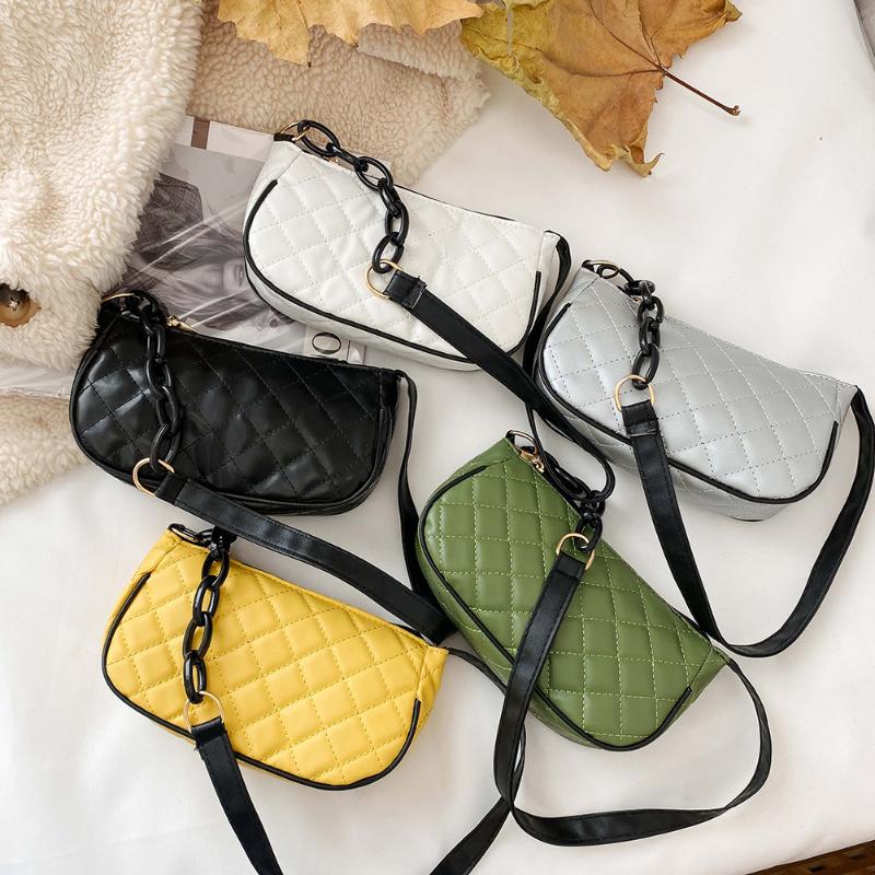 Fashion PU Leather Chain Shoulder Bag Female Solid Lattice Pattern Top-handle Purse Portable Street Zipper Tote Money Purse, Black
Fashion PU Leather Chain Shoulder Bag Female Solid Lattice Pattern Top-handle Purse Portable Street Zipper Tote Money Purse, Black