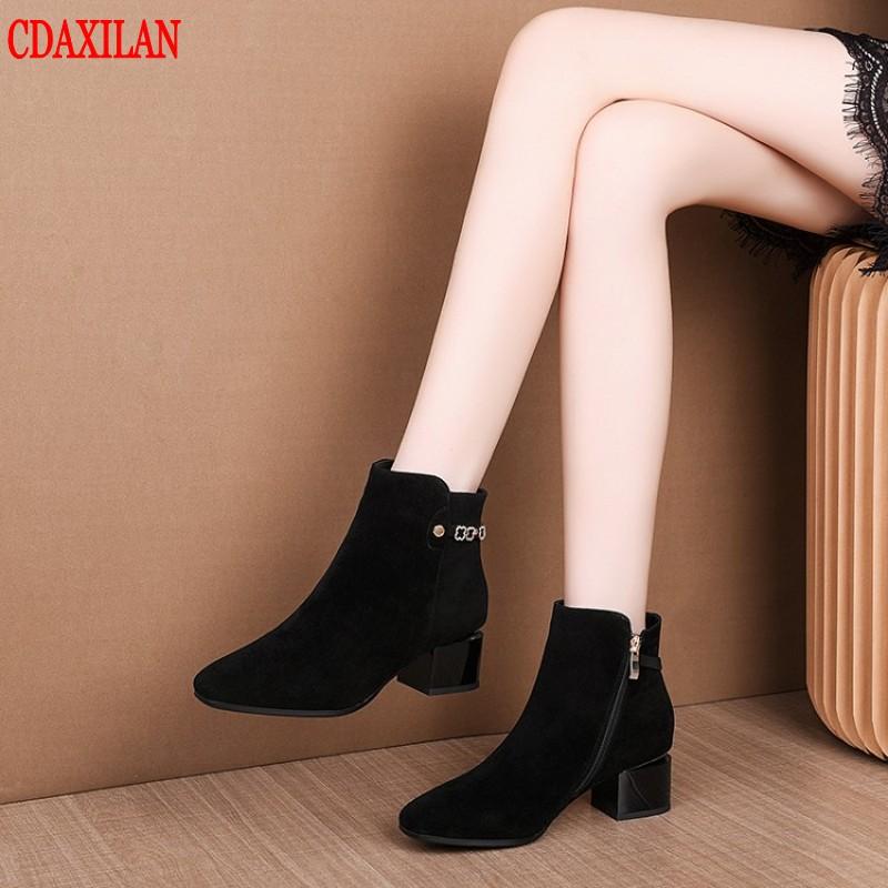 CDAXILAN new to women's boots genuine sheep suede Mid-heel side zipper ankle boot spring autumn winter ladies short boots, Beige
CDAXILAN new to women's boots genuine sheep suede Mid-heel side zipper ankle boot spring autumn winter ladies short boots, Beige