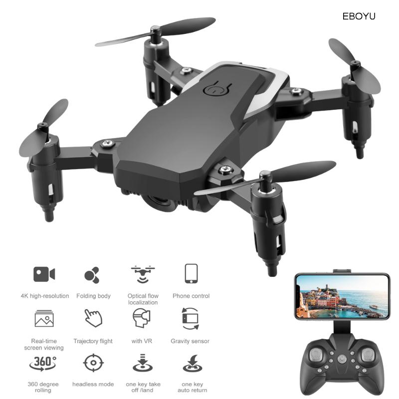 

EBOYU Updated LF606S 2.4Ghz Mini Fold RC Drone 4K WiFi FPV HD Camera Altitude Hold Headless Mode One Key Return RC Quadcopter