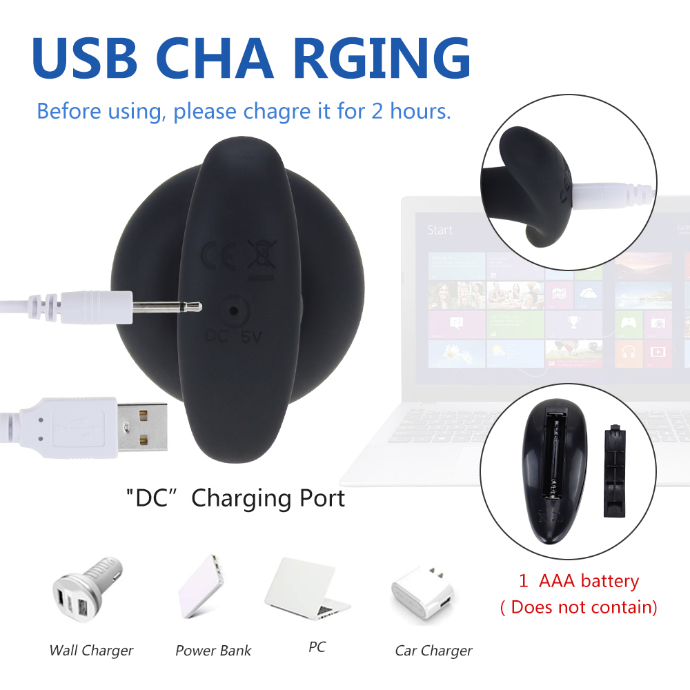Vibrating Butt Plug Silicone Rechargeable Anal Vibrator with Remote Control 10 Modes Anal Sex Toys for Men Women and Couples Y201118 - view 5