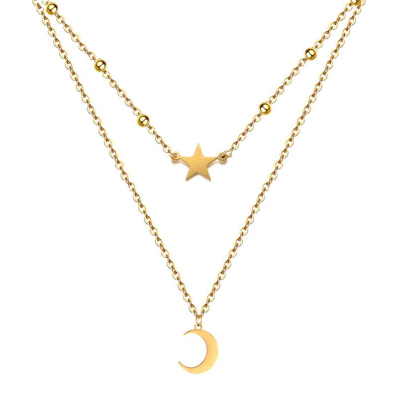 Fashion Small Star Moon Pendant Necklace For WomenGold Color Stainless Steel Neck Chains 35+5cm Choker Necklace Collar 2020
Fashion Small Star Moon Pendant Necklace For WomenGold Color Stainless Steel Neck Chains 35+5cm Choker Necklace Collar 2020