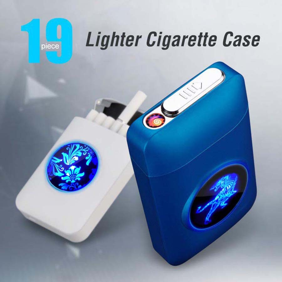 Metal Cigarette LED Case with USB Rechargeable Electronic Lighter Tobacco Holder Storage Box Arc Lighters Support OEM
Metal Cigarette LED Case with USB Rechargeable Electronic Lighter Tobacco Holder Storage Box Arc Lighters Support OEM