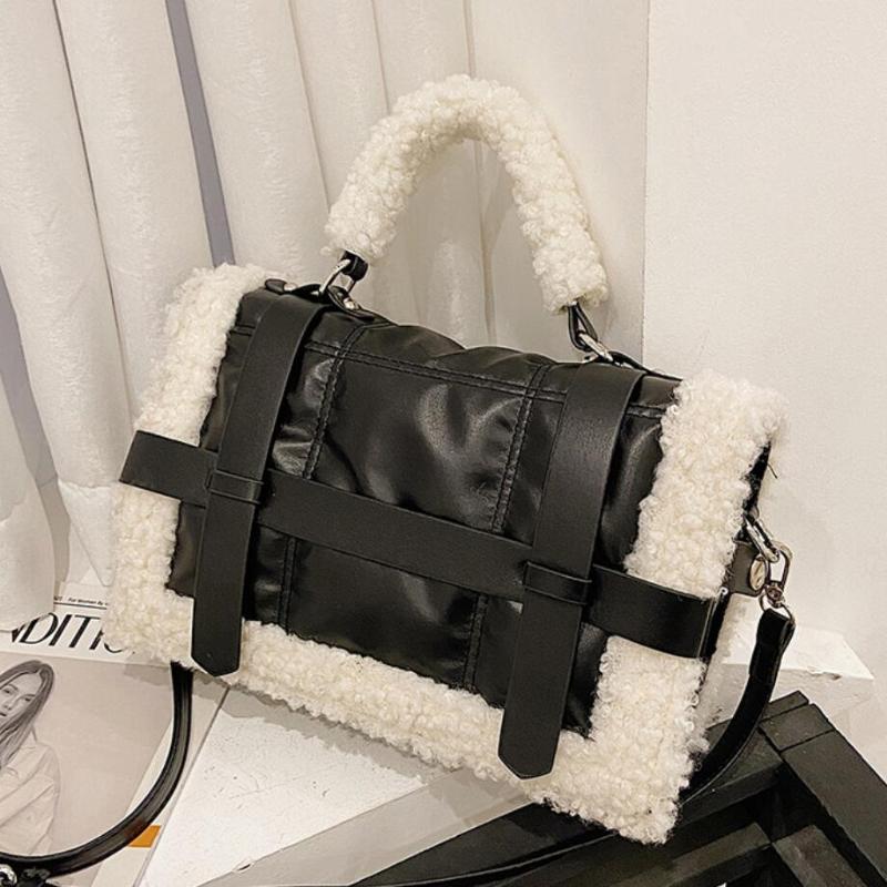Elegant Female Plush Tote bag 2021 New High quality PU Leather Women's Designer Handbag Contrast color Shoulder Messenger Bag, Beige
Elegant Female Plush Tote bag 2021 New High quality PU Leather Women's Designer Handbag Contrast color Shoulder Messenger Bag, Beige