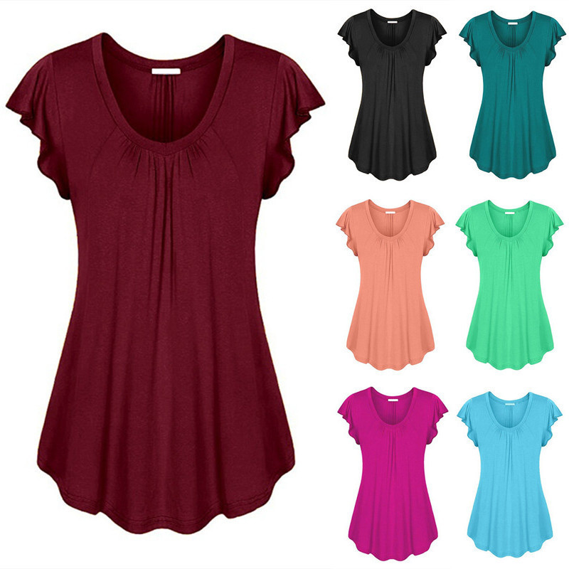 S-6XL Casual Female T shirts Summer Tops V-neck Butterfly Short Sleeve Solid Women Tee Shirts Plus Size Fashion Ladies Clothing Y200412, Blue
S-6XL Casual Female T shirts Summer Tops V-neck Butterfly Short Sleeve Solid Women Tee Shirts Plus Size Fashion Ladies Clothing Y200412, Blue