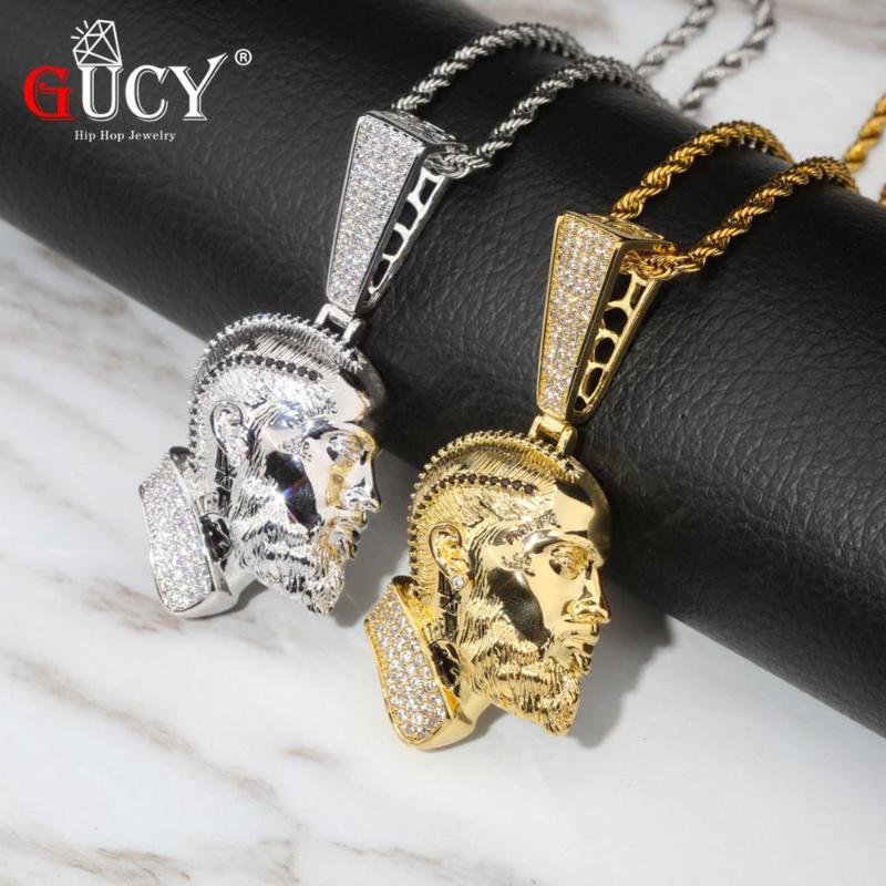 Pendant Necklaces GUCY Nipsey Hussle Men Skull Necklace Personality Chain Gold Silver Color Iced Out Cubic Zirconia Hip Hop Rock Jewelry
Pendant Necklaces GUCY Nipsey Hussle Men Skull Necklace Personality Chain Gold Silver Color Iced Out Cubic Zirconia Hip Hop Rock Jewelry