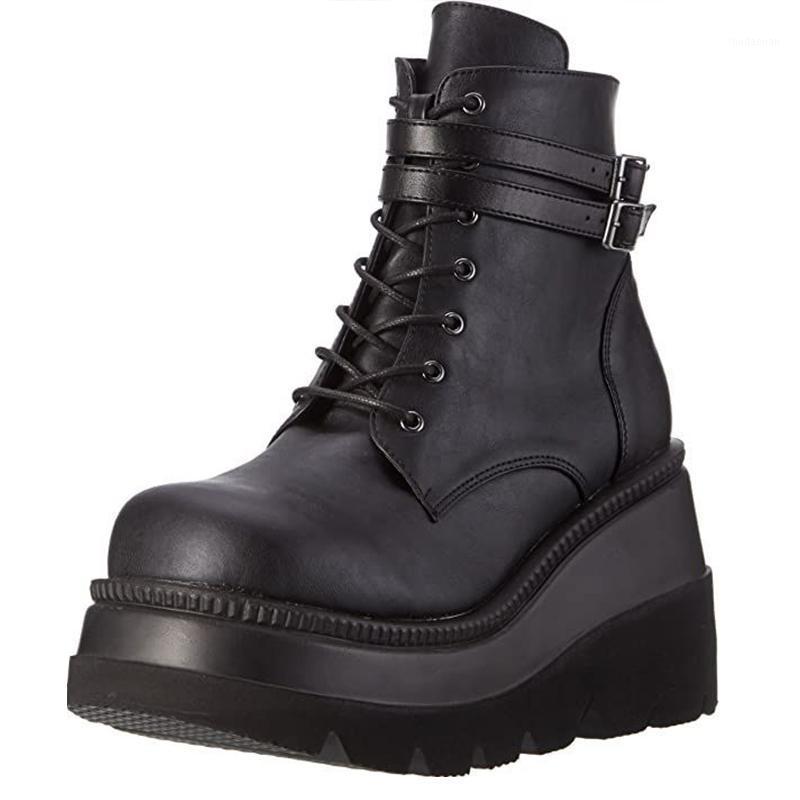 2020 Autumn Women High Platform Boots Fashion Thick Heel Wedges Party Ankle Boots Woman Lace Up Buckle Female Shoes Botas Mujer1, Black
2020 Autumn Women High Platform Boots Fashion Thick Heel Wedges Party Ankle Boots Woman Lace Up Buckle Female Shoes Botas Mujer1, Black