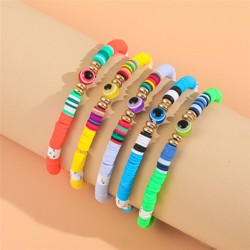 Fashion Soft Clay Ethnic Hand Heart Demon Eye Bracelet Set Adjustable Pendant Layered Bangle Set For Women Beads String Gift
Fashion Soft Clay Ethnic Hand Heart Demon Eye Bracelet Set Adjustable Pendant Layered Bangle Set For Women Beads String Gift