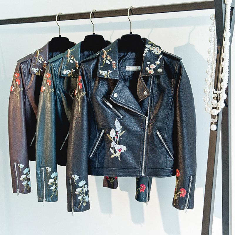 2020 Fall New Leather Jacket Women Slim Fit Embroidery Flower Pu Leather Jacket Female Faux Jackets Woman Coat Outwears, Beige
2020 Fall New Leather Jacket Women Slim Fit Embroidery Flower Pu Leather Jacket Female Faux Jackets Woman Coat Outwears, Beige