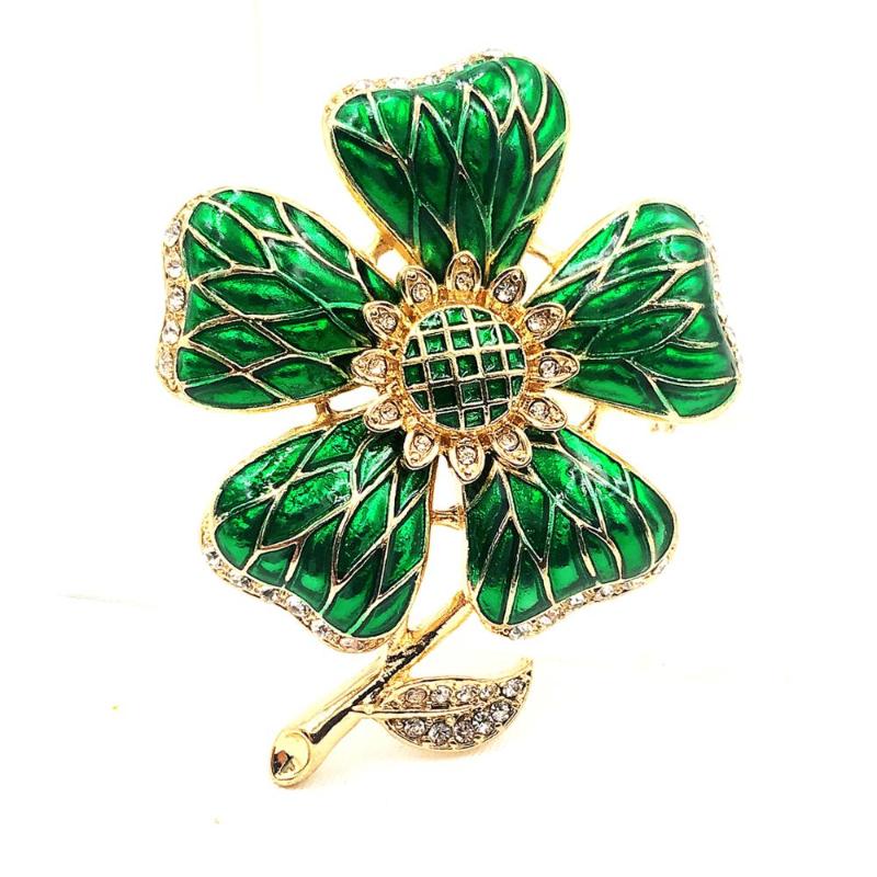 Stunning Short Stem Crystal Accent Leaf Five Petal Green Enamel Flower Brooches and Pins Floral Garden Jewelry for Women Suit
Stunning Short Stem Crystal Accent Leaf Five Petal Green Enamel Flower Brooches and Pins Floral Garden Jewelry for Women Suit
