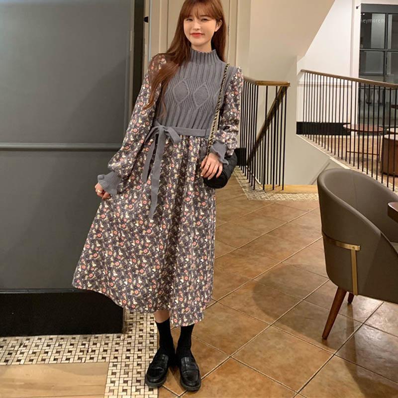 One Piece Women Knitted Dresses Vintage Long Sleeve Patchwork Floral Corduroy Maxi Dress Female Lace Up Slim Waist Sweater Dress1, Gray
One Piece Women Knitted Dresses Vintage Long Sleeve Patchwork Floral Corduroy Maxi Dress Female Lace Up Slim Waist Sweater Dress1, Gray