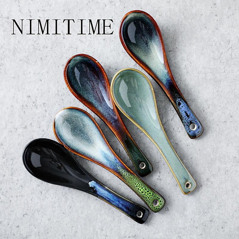 Japanese Style Ceramic Spoon Household Kiln Retro Spoon Eat Drink Soup Stirring Dessert Soup Dinner
Japanese Style Ceramic Spoon Household Kiln Retro Spoon Eat Drink Soup Stirring Dessert Soup Dinner