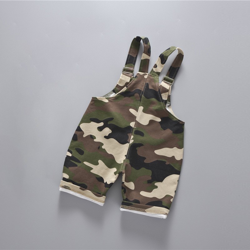 Casual Summer Baby Boys Girls Roupas Camouflage Infants Kids Children Cotton Overalls Shorts Pantalones 201128