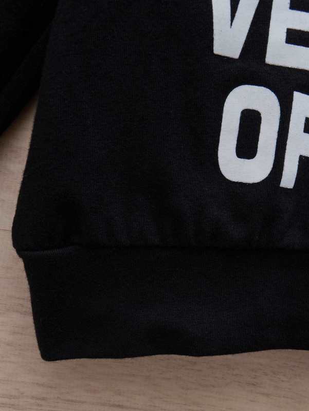 Baby Letter Graphic Hoodie & Camo Print Sweatpants SHE