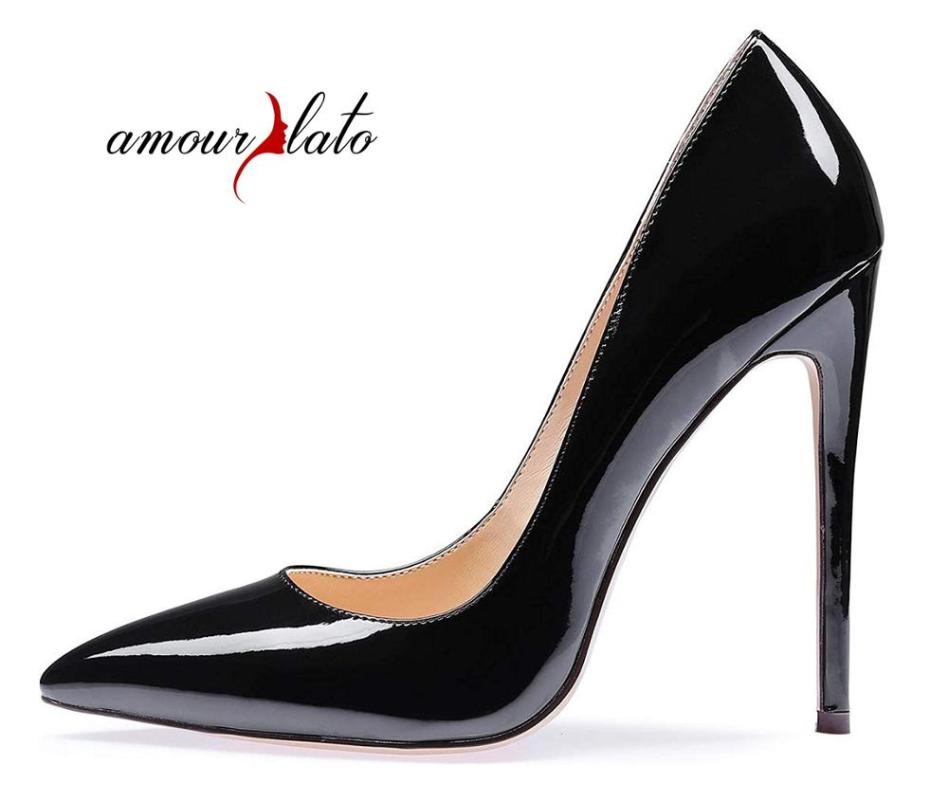 Amourplato Women's High Heel Shoes Pointed Toe Pumps, Black
