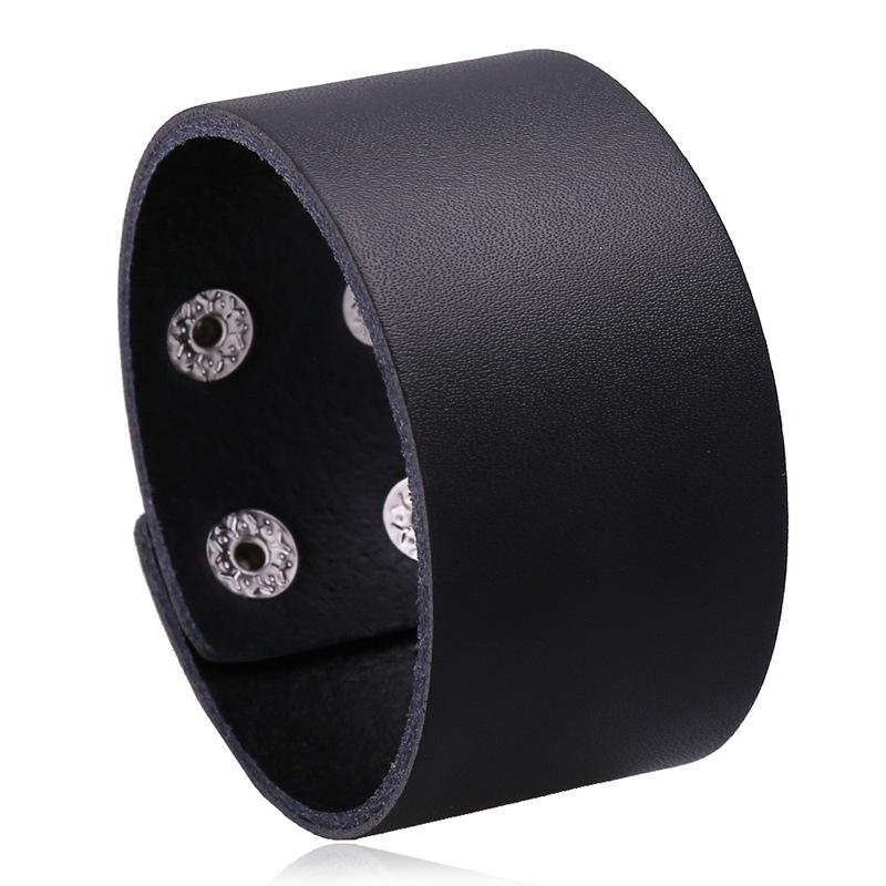 3.8cm Wide Flat Genuine Leather Black Brown Jewelry Simple Fashion Punk Men Bracelet Gift Men Women
3.8cm Wide Flat Genuine Leather Black Brown Jewelry Simple Fashion Punk Men Bracelet Gift Men Women