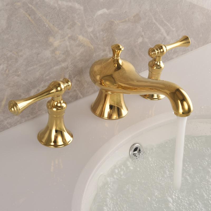 Beiluode Basin Faucets Bathroom Sink Faucet Brass Golden 3 Holes Double Handle Luxury Bathbasin Bathtub Taps Mixer Water FT1006
Beiluode Basin Faucets Bathroom Sink Faucet Brass Golden 3 Holes Double Handle Luxury Bathbasin Bathtub Taps Mixer Water FT1006