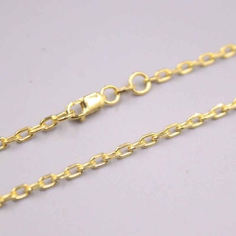 Real 18K Yellow Gold Chain For Women Man Female 2.2mm Hollow Cable Link Chain Necklace 50cm 60cm Length Au750
Real 18K Yellow Gold Chain For Women Man Female 2.2mm Hollow Cable Link Chain Necklace 50cm 60cm Length Au750