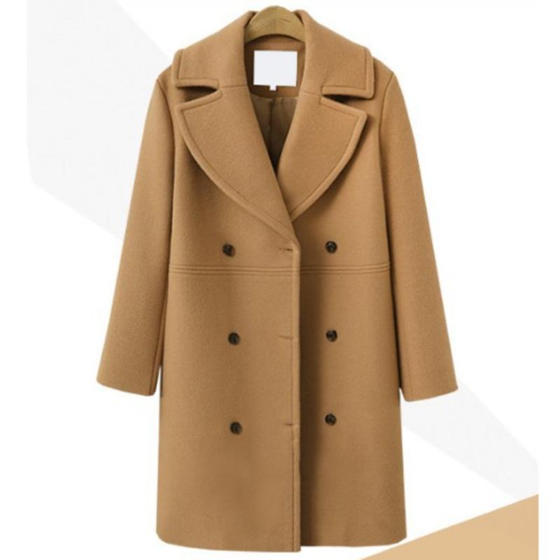 Cotton Woolen Coat Women Leisure Double Breasted Medium Long Plus Size Winter Windbreaker Elegant Office Lady Jacket Coat Female, Black
Cotton Woolen Coat Women Leisure Double Breasted Medium Long Plus Size Winter Windbreaker Elegant Office Lady Jacket Coat Female, Black