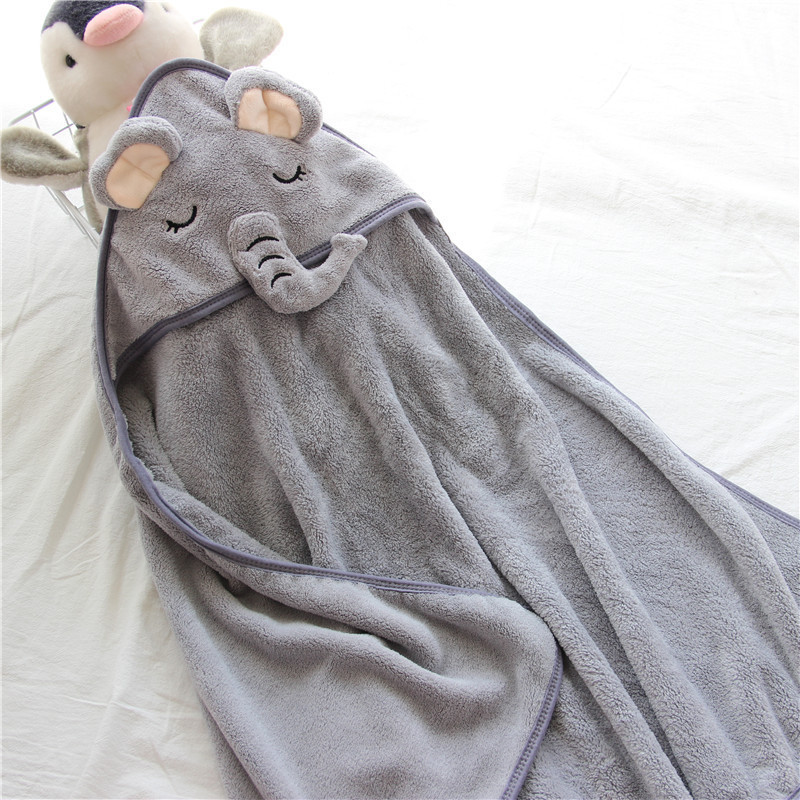 Baby holding blanket for autumn and winter newborns, air-conditioning quilt, bath towel, coral fleece, wool hat set, warm birth LJ201128