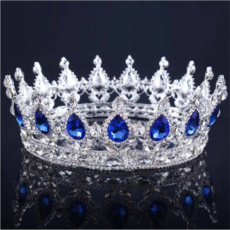 Vintage Baroque Queen King Bride Tiara Crown For Women Headdress Prom Bridal Wedding Tiaras and Crowns Hair Jewelry Accessories T200108