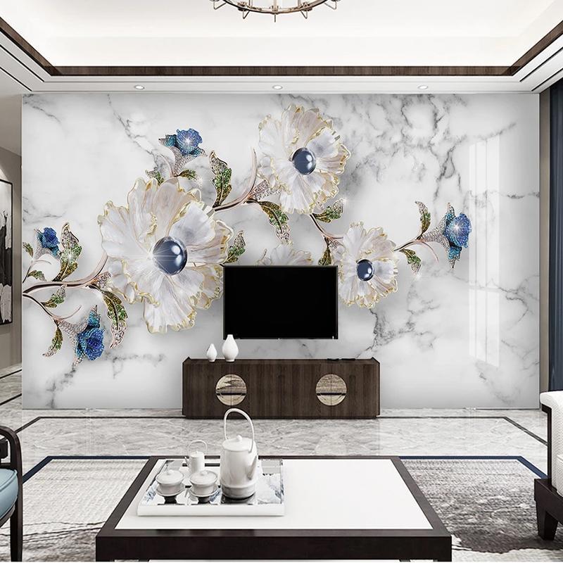 European Style 3D Jewelry Flower Marble Wallpaper Living Room Backdrop Wall Luxury Decor Self-Adhesive Waterproof Mural Sticker1, As pic
European Style 3D Jewelry Flower Marble Wallpaper Living Room Backdrop Wall Luxury Decor Self-Adhesive Waterproof Mural Sticker1, As pic