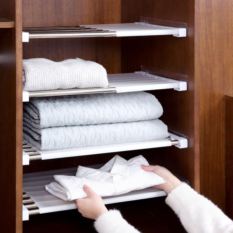 Wardrobe Retractable Storage holder Rack Cabinets Layered partition shelf Kitchen holder bedroom paste type organizer
Wardrobe Retractable Storage holder Rack Cabinets Layered partition shelf Kitchen holder bedroom paste type organizer