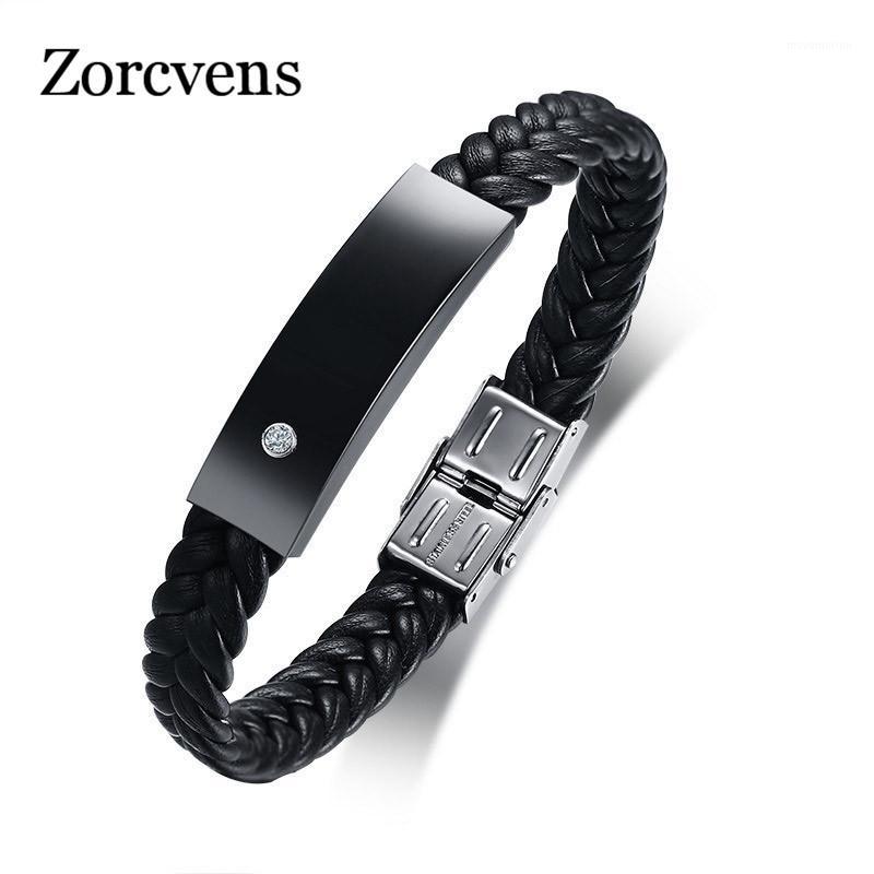 Modyle New Brand Black Genuine Leather Stainless Steel Charm Bracelets Bangles For Men with White CZ Stone1
Modyle New Brand Black Genuine Leather Stainless Steel Charm Bracelets Bangles For Men with White CZ Stone1