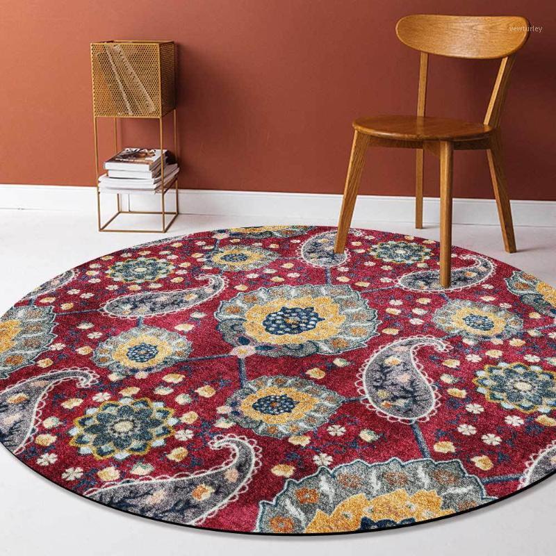 Morocco Persian Mats Rugs Ethnic Chair Cushion Vintage European Round Carpets for Bed Room Living Room Flower Decoration Salon1, Blue 
Morocco Persian Mats Rugs Ethnic Chair Cushion Vintage European Round Carpets for Bed Room Living Room Flower Decoration Salon1, Blue