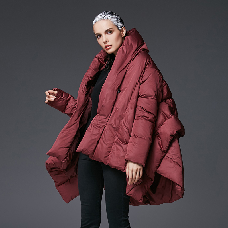 YVYVLOLO Women's Winter Jacket New Cloak Hooded Loose Long parka women down winter coat Warm Jacket Female Overcoat T200831