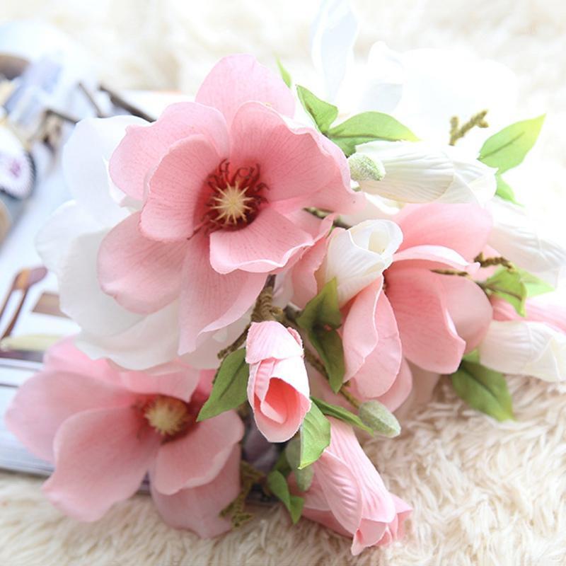 Artificial Flowers Pink Silk Magnolia Bouquet 1 Big Head and 1 Bud Fake Flowers Home Decor DIY Party Wedding Decoration indoor N1
Artificial Flowers Pink Silk Magnolia Bouquet 1 Big Head and 1 Bud Fake Flowers Home Decor DIY Party Wedding Decoration indoor N1