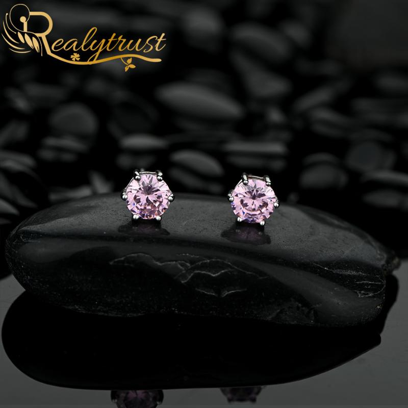 Realytrust 1Ct Round Pink High Carbon Diamond Stud Earrings for Women Solid 925 Sterling Silver 10 Arrows Heart Wedding Earrings, Golden;silver
Realytrust 1Ct Round Pink High Carbon Diamond Stud Earrings for Women Solid 925 Sterling Silver 10 Arrows Heart Wedding Earrings, Golden;silver