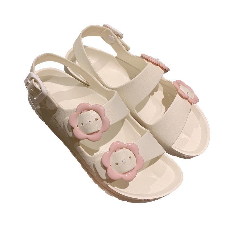 Plastic Jelly Shoes Women Summer Sandals Flats Flower White Shoes 2021 New Female Flats Sandals Shoes J1208