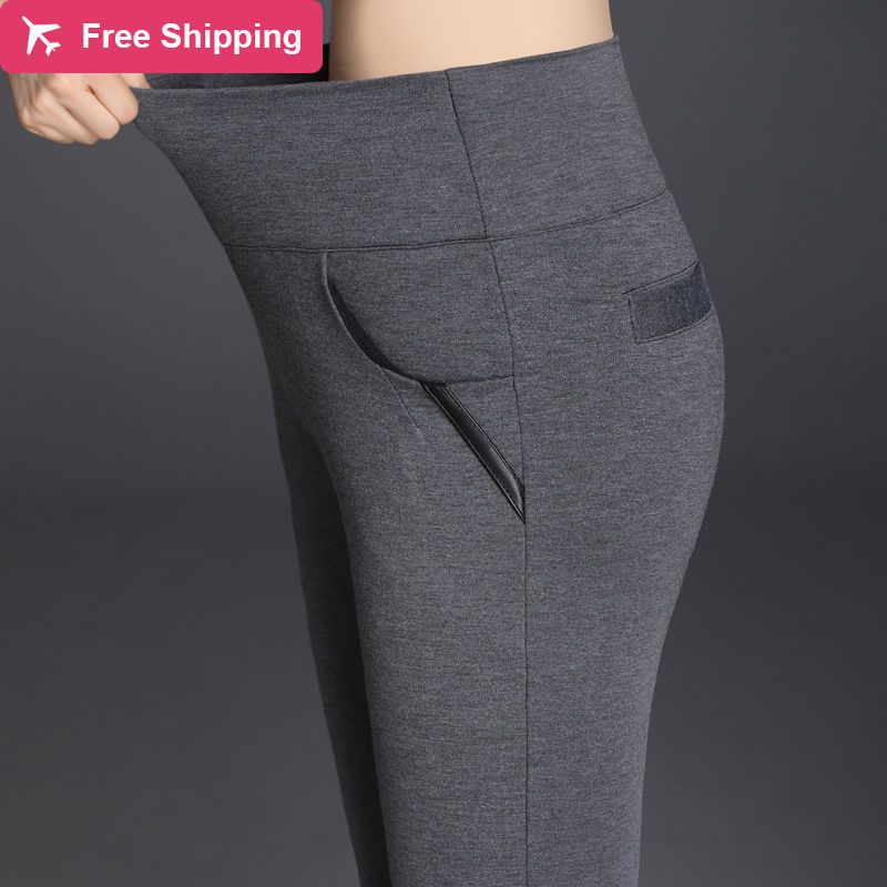Streetwear 2020 Autumn winter waistbands thin-waisted pencils capris longer women's pants, Black
Streetwear 2020 Autumn winter waistbands thin-waisted pencils capris longer women's pants, Black