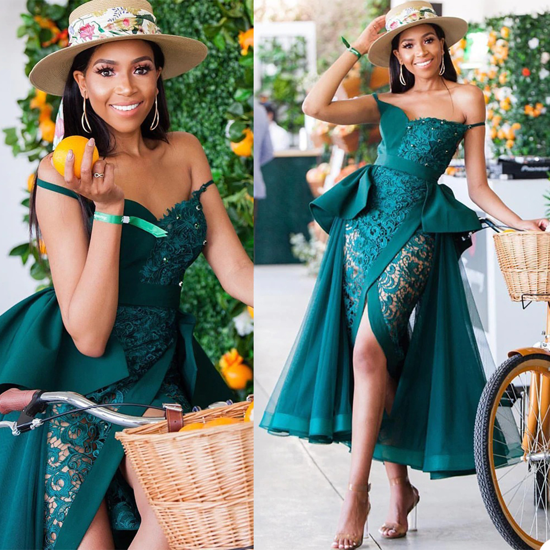 Newest African Evening Dresses Beads Appliqued Lace Mermaid Prom Dress Sexy Split Tiered Tulle Sweep Train Custom Made Robe De Soirée