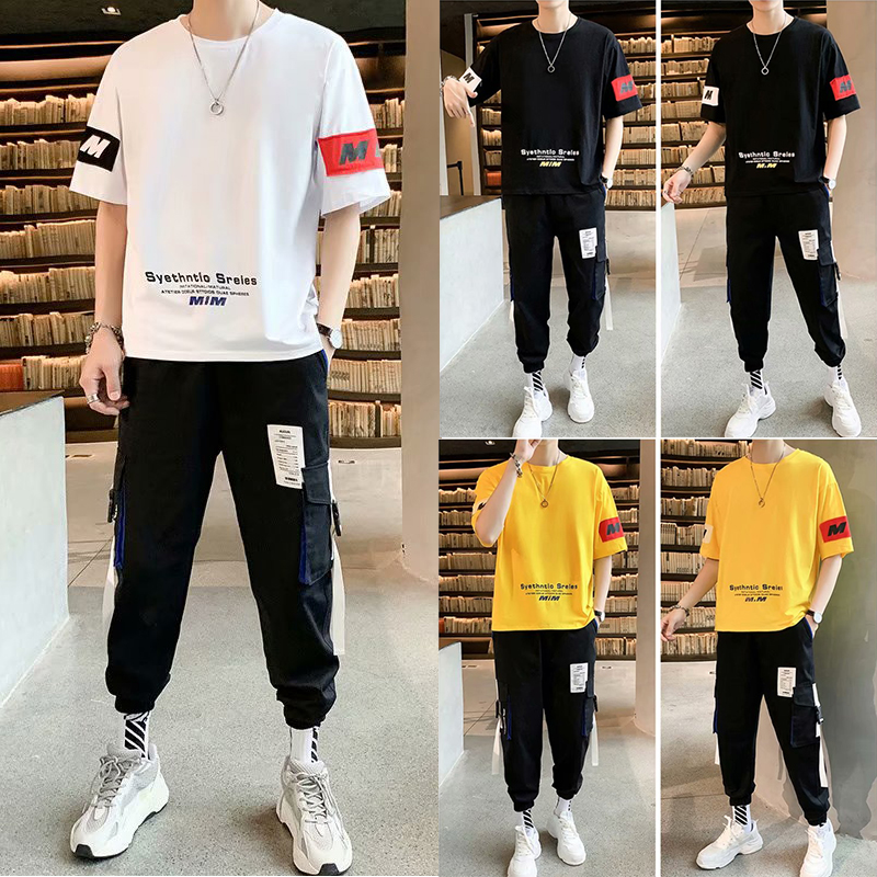 2020 Summer Fashion Men's Sets Five-cent sleeve tshirts+Sports Long pant Casual Streetwear 2 Pieces Sets Men Size -3XL, Black m sets
2020 Summer Fashion Men's Sets Five-cent sleeve tshirts+Sports Long pant Casual Streetwear 2 Pieces Sets Men Size -3XL, Black m sets