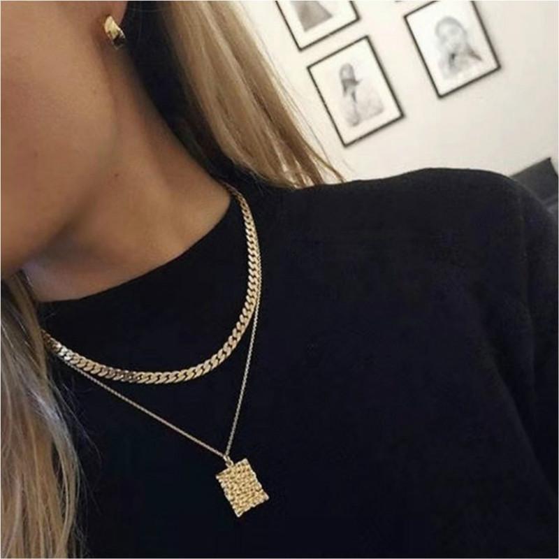 Duftgold New Vintage Geometric Square Pendant Necklace Gold Double Layer Chain Necklace for Women Party Jewelry Accessories 2020
Duftgold New Vintage Geometric Square Pendant Necklace Gold Double Layer Chain Necklace for Women Party Jewelry Accessories 2020