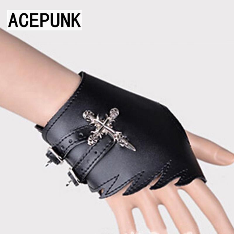 Performance Punk Leather Bracelet Men Cross Skull Skeleton Half Finger Skull Hip-Hop Bracelets Non-Mainstream Perak Gloves Tide 
Performance Punk Leather Bracelet Men Cross Skull Skeleton Half Finger Skull Hip-Hop Bracelets Non-Mainstream Perak Gloves Tide