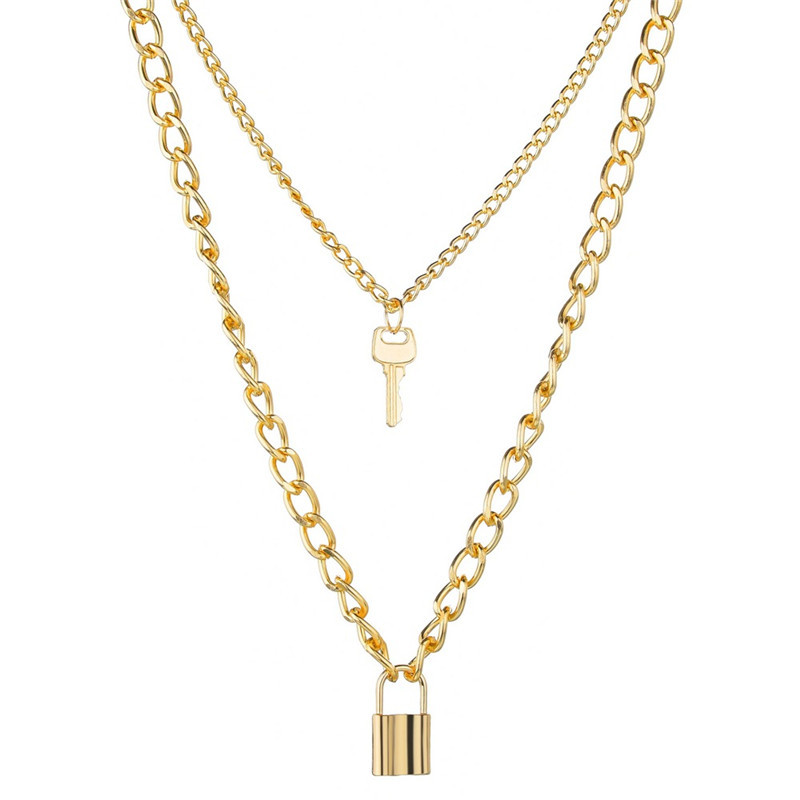 Key Padlock Pendant Necklace for Women Gold/Silver Lock Necklace Layered Chain on the Neck With Lock Punk Jewelry
Key Padlock Pendant Necklace for Women Gold/Silver Lock Necklace Layered Chain on the Neck With Lock Punk Jewelry