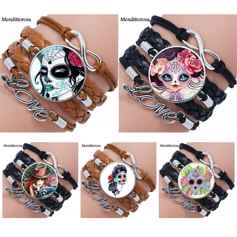 Miss Sugar Skull With Love Fashion Glass Multilayer Black/Brown Leather Bracelet Bangle Jewelry For Woman Vintage Statement1
Miss Sugar Skull With Love Fashion Glass Multilayer Black/Brown Leather Bracelet Bangle Jewelry For Woman Vintage Statement1