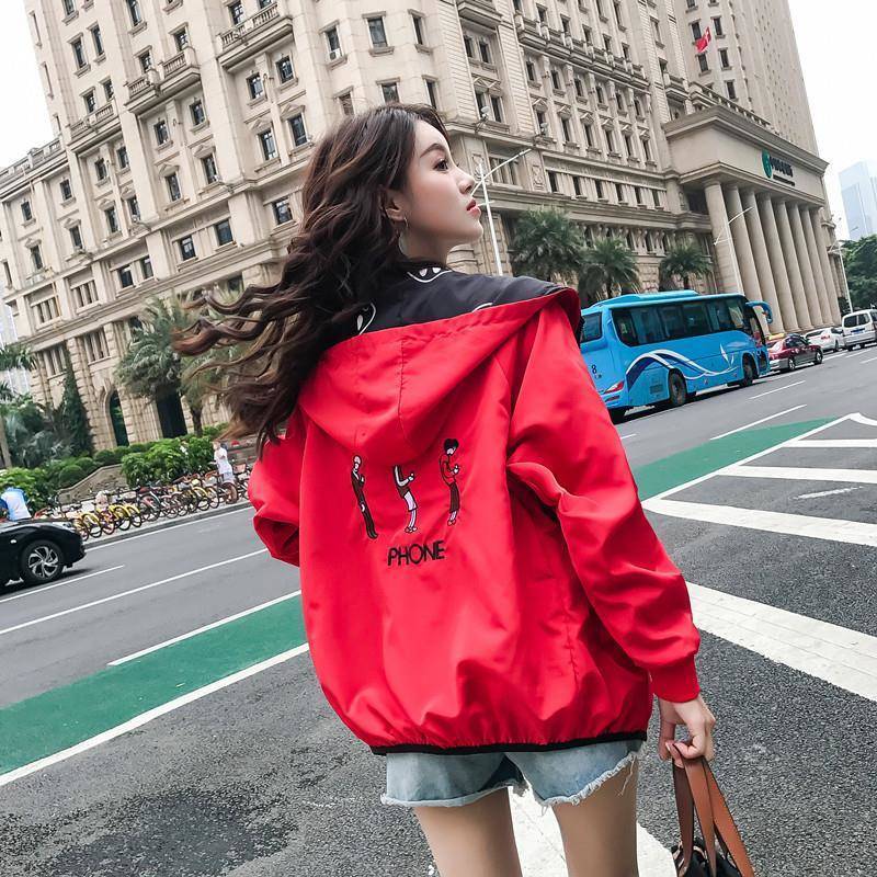 Spring Twosided Wearable Jacket Women Korean Style Hoodie Long Sleeve Womens Jackets Tight Casual 201017