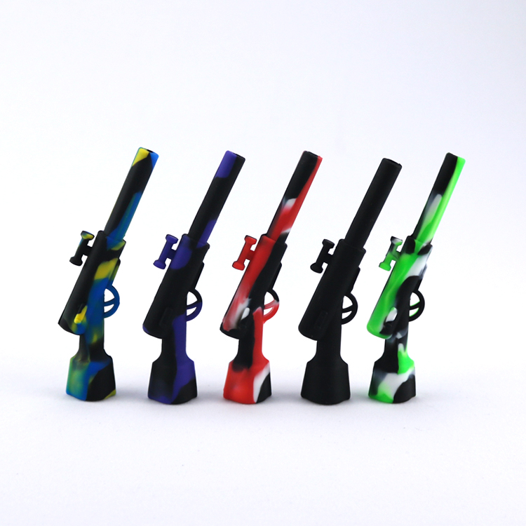 4.3 inch Rifle mini Silicone Smoking Pipe Colorful Tobacco Cigarette Pipes Handy
4.3 inch Rifle mini Silicone Smoking Pipe Colorful Tobacco Cigarette Pipes Handy