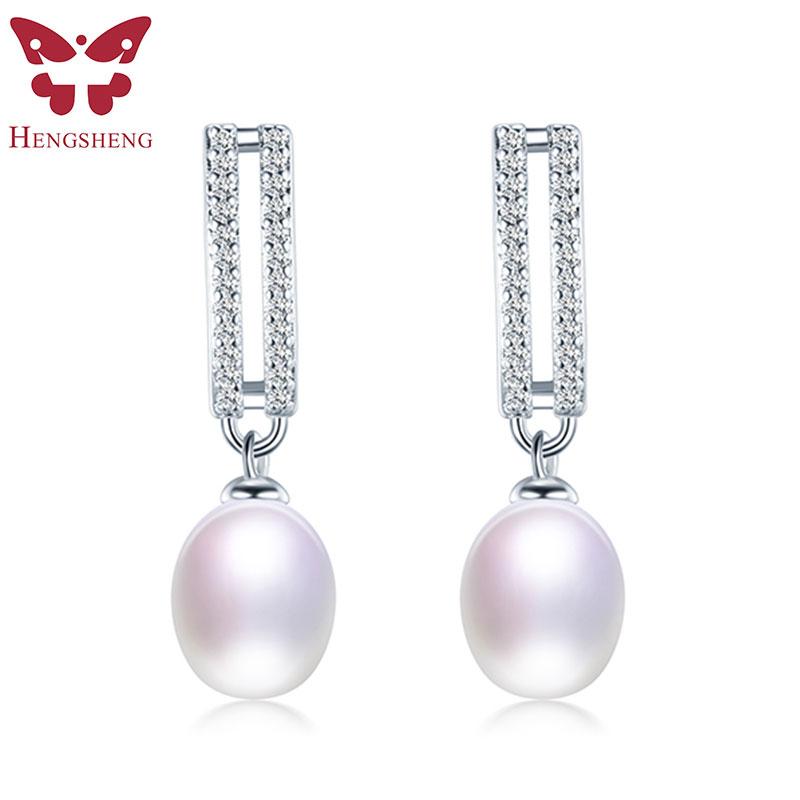 Hot Sale Drop Natural Pearl Earrings, 925 Sterling Silver Earrings for Women Wedding Earrings Silver 925 Jewelry Fine Jewelry