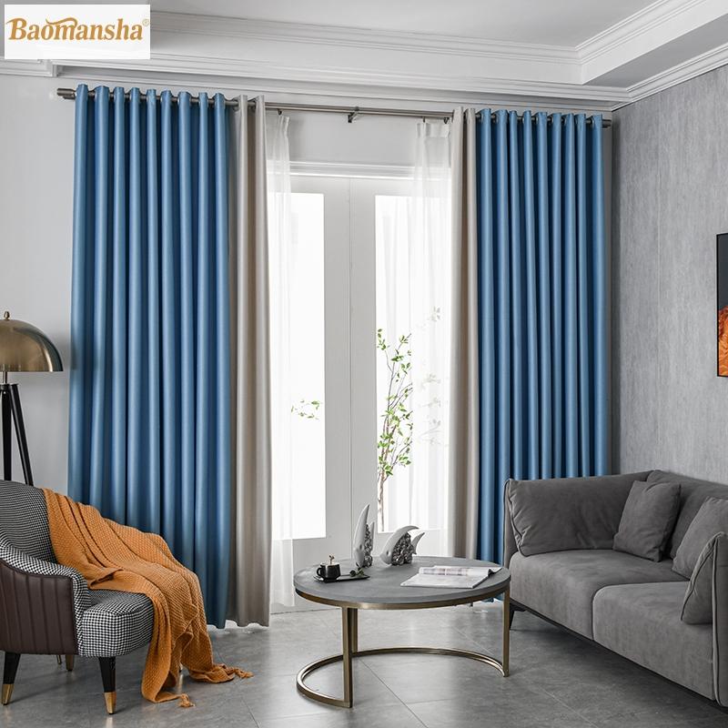 Curtain & Drapes Modern Curtains For Living-Room Blackout Bedroom Window Door High Shading99% Custom Made Cortinas Rideau, Blue 
Curtain & Drapes Modern Curtains For Living-Room Blackout Bedroom Window Door High Shading99% Custom Made Cortinas Rideau, Blue