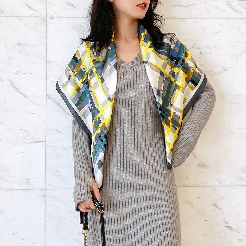 Berets 2021 Spring Women Scarf Quality Shawl Silk Fashion Headscarf Beach Sunscreen Bag 90cm*90cm, Blue;gray
Berets 2021 Spring Women Scarf Quality Shawl Silk Fashion Headscarf Beach Sunscreen Bag 90cm*90cm, Blue;gray