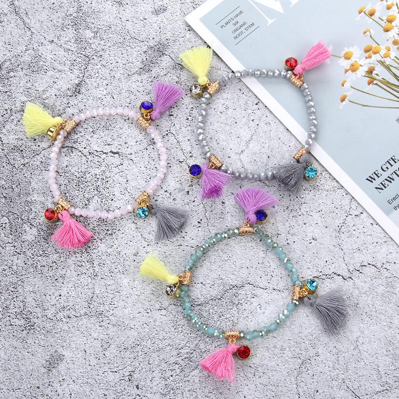 Cute Colorful Tassel Pendant Bracelet for Girl Women Kids Crystal Rhinestone Elastic Chain Bracelet Child Jewlery Birthday Gift
Cute Colorful Tassel Pendant Bracelet for Girl Women Kids Crystal Rhinestone Elastic Chain Bracelet Child Jewlery Birthday Gift
