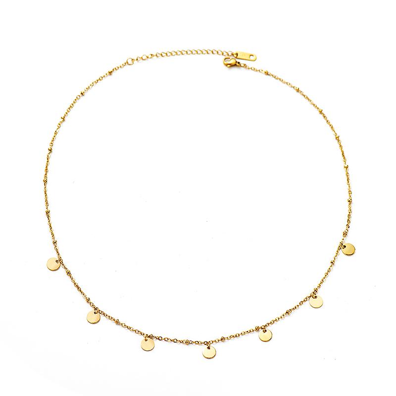Fever&Free Classic Round Disc Pendant Choker Necklace For Women Stainless Steel Gold Color Star Chain Necklace Jewelry Wholesale
Fever&Free Classic Round Disc Pendant Choker Necklace For Women Stainless Steel Gold Color Star Chain Necklace Jewelry Wholesale