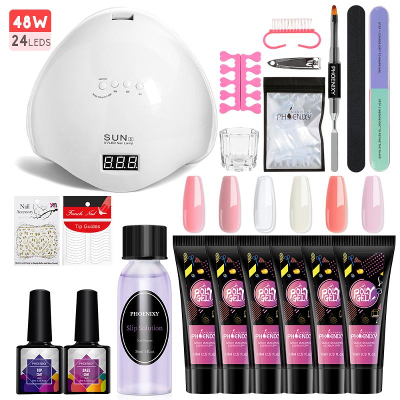 Poly Nail Gel Kit 36W/48W Nail Dryer Lamp 6Pcs Jelly Extension Gel Pure Color Long Lasting Builder Cleanser Plus
Poly Nail Gel Kit 36W/48W Nail Dryer Lamp 6Pcs Jelly Extension Gel Pure Color Long Lasting Builder Cleanser Plus