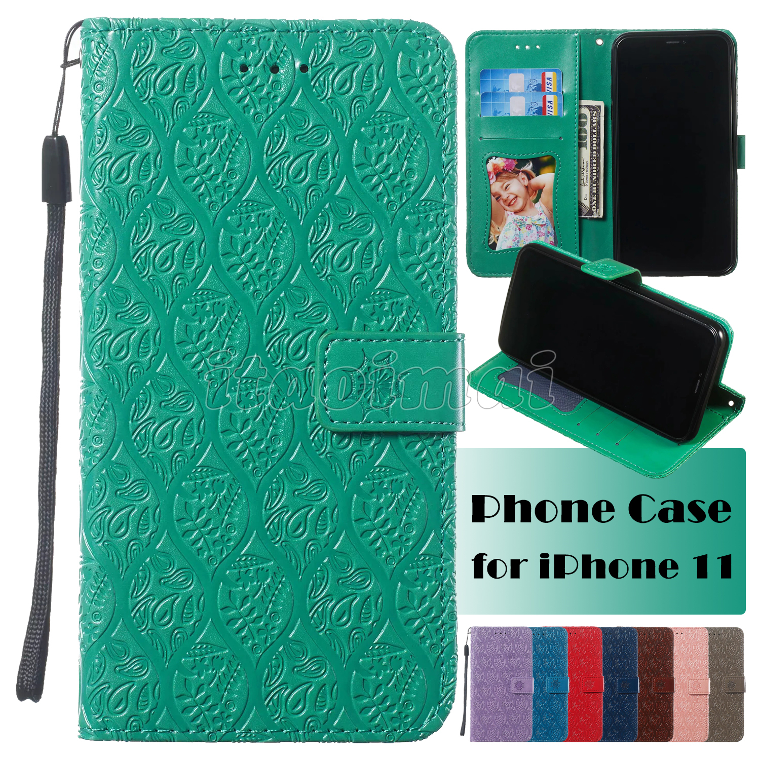 Wallet Phone Cases for iPhone 12 Mini 11 Pro X XR XS Max 7 8 Plus Samsung Galaxy S20 Ultra Vine Pattern Embossing PU Leather Flip Stand Cover Case with Photo Frame, Dark blue
Wallet Phone Cases for iPhone 12 Mini 11 Pro X XR XS Max 7 8 Plus Samsung Galaxy S20 Ultra Vine Pattern Embossing PU Leather Flip Stand Cover Case with Photo Frame, Dark blue