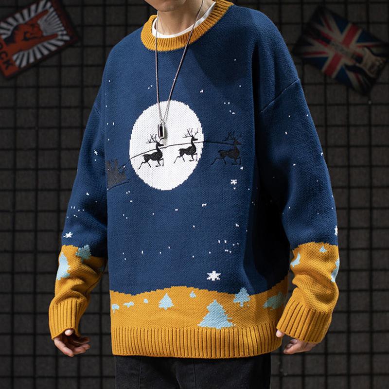 Christmas Sweater Men'S Thick Knit Pullover Casual Slim O-Neck Warm Winter Knitted Sweater Christmas Deer Knit Print Pullover, Green
Christmas Sweater Men'S Thick Knit Pullover Casual Slim O-Neck Warm Winter Knitted Sweater Christmas Deer Knit Print Pullover, Green