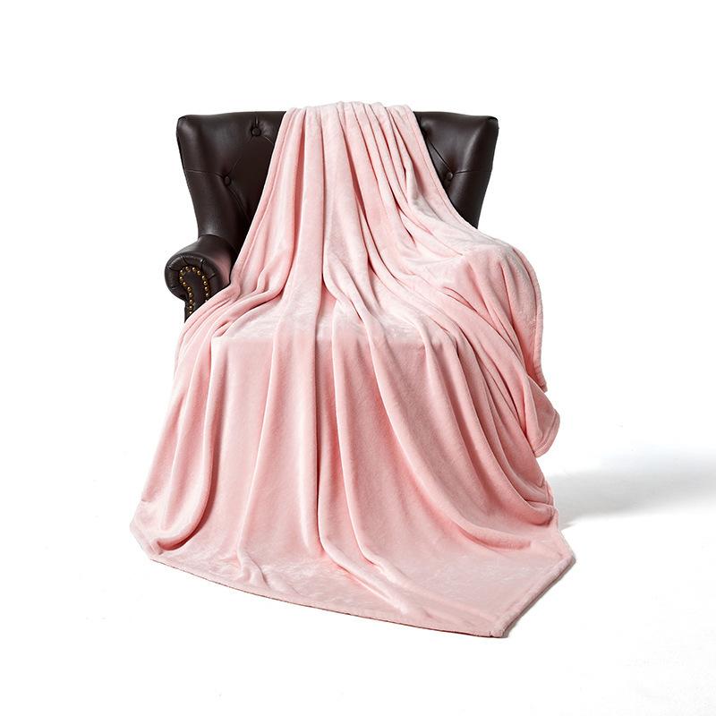 

Super Soft Solid Color Flannel Blanket Warm Comfortable Fluffy Blanket Nap Blankets Fleece Conditioning Air Sofa Office Coral